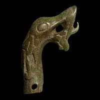 Viking Age Bronze Dragon-Headed Riding Crop Terminal