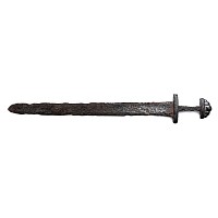 Scandinavian Viking Iron Sword with Silver Inlaid Hilt