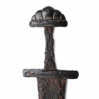 Scandinavian Viking Iron Sword with Silver Inlaid Hilt