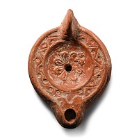 Roman Terracotta Oil Lamp with Rosette