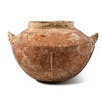 Western Asiatic Terracotta Two-Handled Storage Bowl