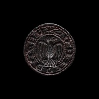 Medieval Bronze Seal Matrix with 'King of Birds' Inscription and Spread Eagle