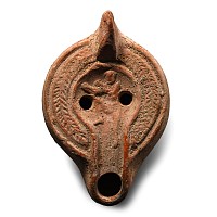 Roman Redware Oil Lamp with Caestarius