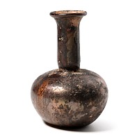 Roman Iridescent Aubergine Glass Bottle