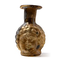Roman Iridescent Mould Blown Glass Janus Flask