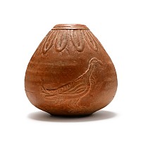 Egyptian Terracotta Pot with Bird