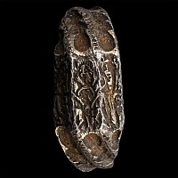 Medieval Silver Iconographic Ring with Three Saints