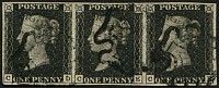 1d Pl.8 'CD-CF' STRiP OF THREE VFU