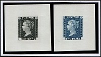 1d & 2d IMPERF REPRODUCTIONS 'ENGRAVED' PROOFS