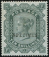 10/- SG 131s (WMK.ANCHOR, ON 'BLUED PAPER') OVPT