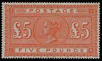 £5 ORANGE SG 137 MINT, Brilliant Extra Fresh