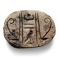 Egyptian Steatite Scarab with Hieroglyphs