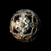 Tudor Period Silver-Gilt Button with Floral Design