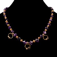 Roman Amethyst, Gold and Garnet Bead Necklace