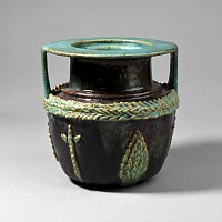Egyptian Turquoise and Cobalt Blue Faience Amphora