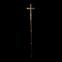 Large Brass Processional Cross with Pole