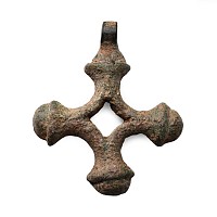 Byzantine Bronze Cross Pendant