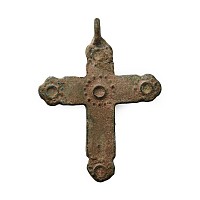 Byzantine Bronze Long Cross Pendant