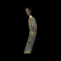 Large Medieval Limoge Enamelled Gilt Bronze Saint