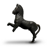 Large Roman 'AMATOR' Bronze Prancing Horse Statue