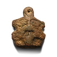 Anglo-Scandinavian Viking Bronze Stirrup Mount with Face