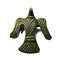 Roman Engraved Bronze Flying Bird Brooch