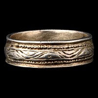 Medieval Silver-Gilt Ring with Meander Design