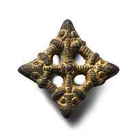 Anglo-Scandinavian Viking Gilt Bronze Borre Style Lozenge Brooch