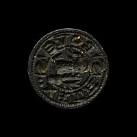 Medieval Bronze Round Seal Matrix with Stag