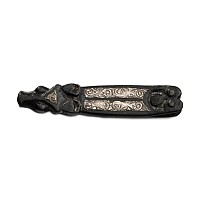 Saxon Silvered Bronze Strap End
