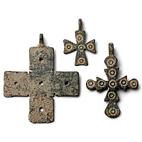 Byzantine Bronze Cross Pendant Group