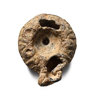 Roman Miniature Lead Votive Oil Lamp
