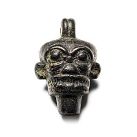 Neo-Assyrian Period Bronze Amuletic Humbaba Head Pendant
