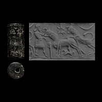 Neo-Assyrian Black Stone Cylinder Seal