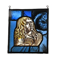 Medieval Stained Glass Panel of Saint John the Evangelist