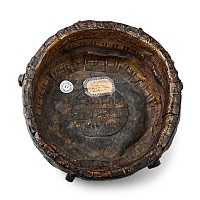 Medieval Part of a Circular Box with Embossed Leather