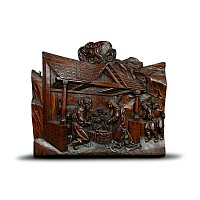 Medieval Wooden Panel of The Nativity