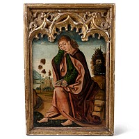 Medieval Painting of Saint John on Patmos