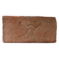 Medieval Terracotta Brick with Skull