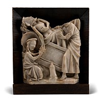Medieval Stone Panel with The Entombment of Christ