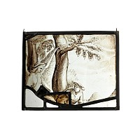 Post Medieval Stained Glass with Pastoral Scene