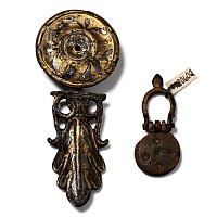 Roman Gilt Bronze Phalera and Seal Capsule