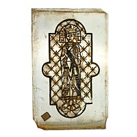 Medieval Stained Glass Panels with Saint Catherine and King David