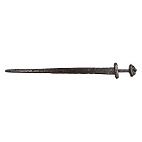 Viking Iron Sword with Silver-Inlaid Hilt