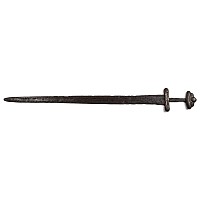 Viking Iron Sword with Silver-Inlaid Hilt