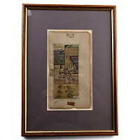 Indian Miniature Framed Watercolour Painting with Courtly Tea Ceremony
