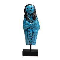 Egyptian Bright Blue Glazed Faience Shabti of Wennefer
