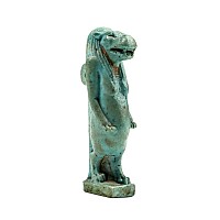 Egyptian Turquoise Blue Glazed Faience Amulet of Taweret