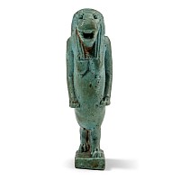 Egyptian Turquoise Blue Glazed Faience Amulet of Taweret