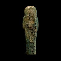 Egyptian Turquoise Blue Glazed Faience Shabti with Cartouche of Kedmerut
